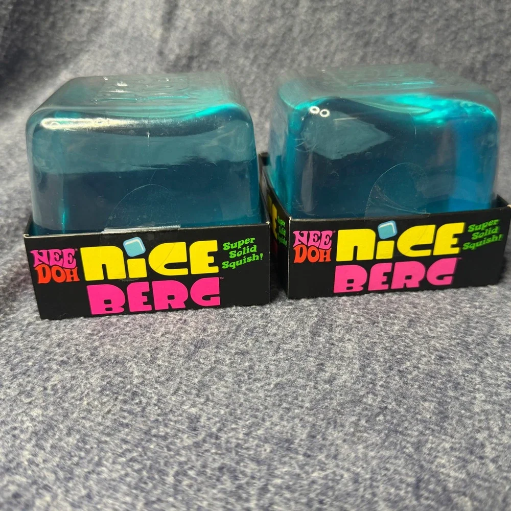NeeDoh Nice Berg Schylling Blue Ice Cube Stress Toy Fidget 2 Pack 26114HY